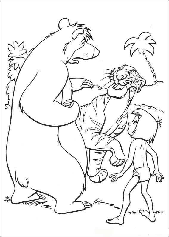 Kids N Fun Kleurplaat Jungle Boek Jungle Book Cartoon Coloring Pages Disney Coloring