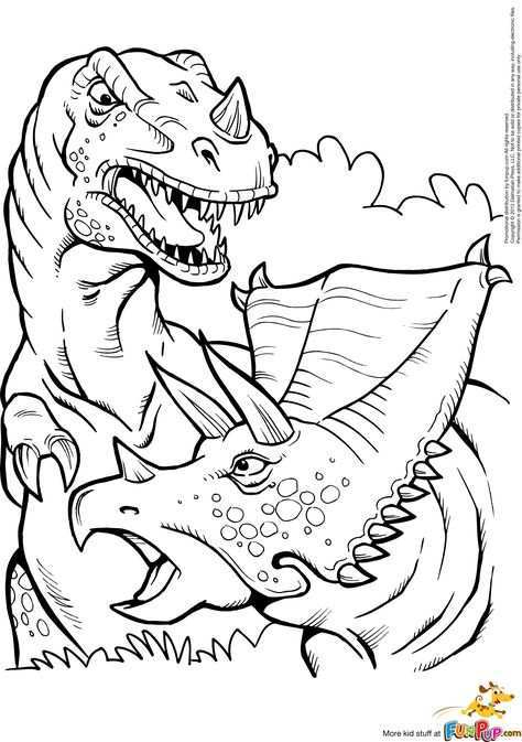 T Rex And Triceratops 0 00 Kleurplaten Kinderkleurplaten Kleurboek