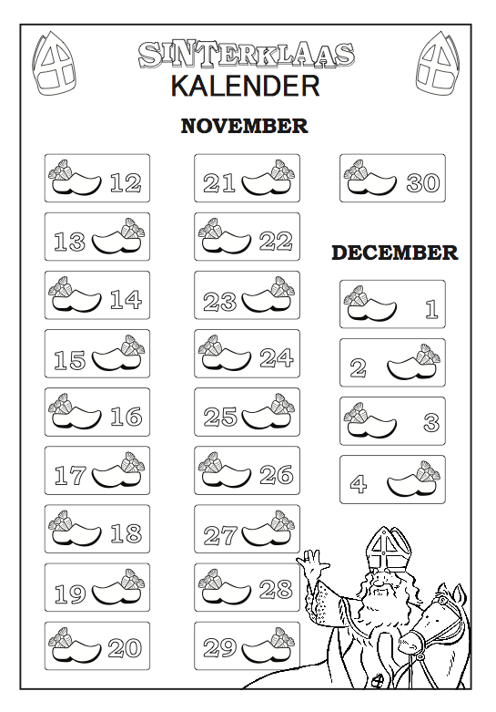 Aftelkalender Sinterklaas Sinterklaas Kalender Voor Kinderen