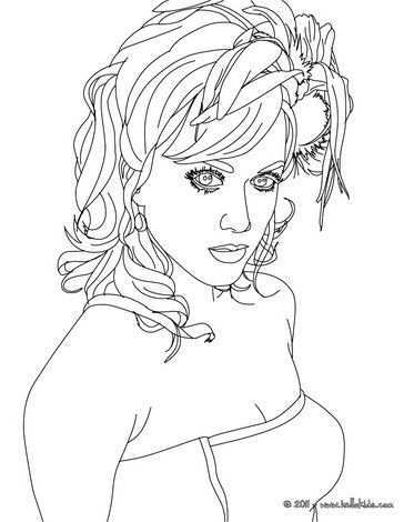 Katy Perry Coloring Page More Singer Coloring Pages On Hellokids Com People Coloring