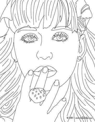 Katy Perry Close Up Coloring Page More Famous People Coloring Sheets On Hellokids Com