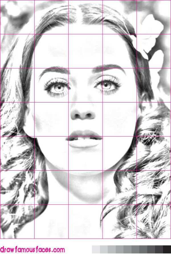 How To Draw Katy Perry Using A Grid This Grid Image Will Help You To Drawings Drawing