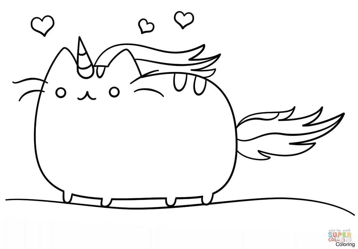 Kawaii Cat Unicorn Coloring Page Free Printable Pages And Pusheen Inside Dibujos De U