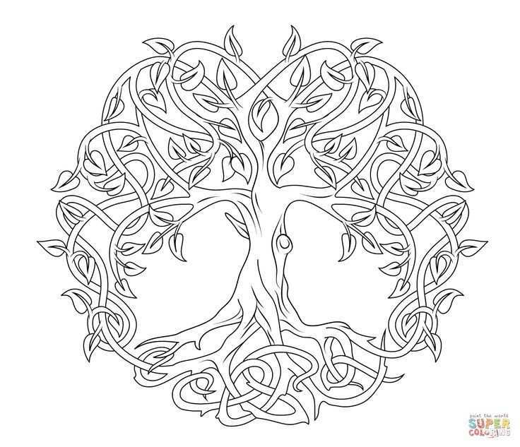 Celtic Mandala Coloring Pages Celtic Tree Of Life Coloring Page Gardening Green Celti