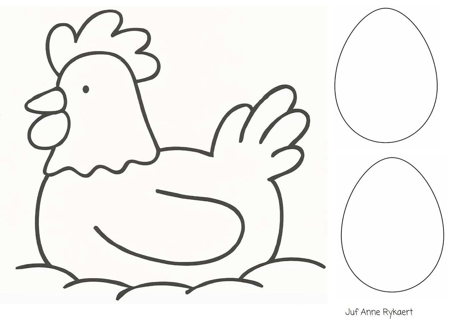 Kleurplaat Kip Met Eieren Doe Het Zelf Pasen Kip Thema