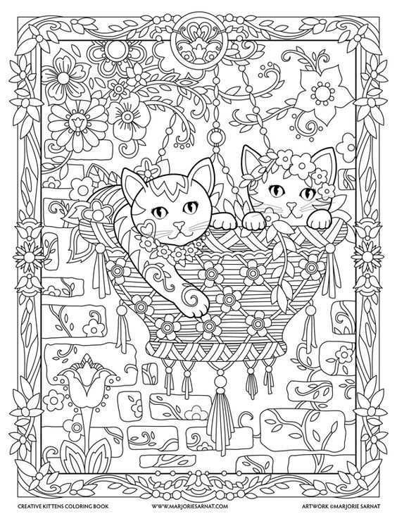 Hanging Basket Creative Kittens Coloring Book By Marjorie Sarnat Mandala Kleurplaten Kleurboek Dieren Kleurplaten
