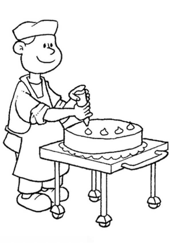 Kleuterdigitaal Kp Bakker Maakt Een Taart Free Coloring Pages Coloring Pages Coloring