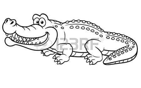 Illustration Of Cartoon Crocodile Coloring Book Dieren Kleurplaten Alligator Kleurpla