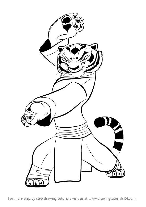 Learn How To Draw Tigress From Kung Fu Panda 3 Kung Fu Panda 3 Step By Step Panda Dra