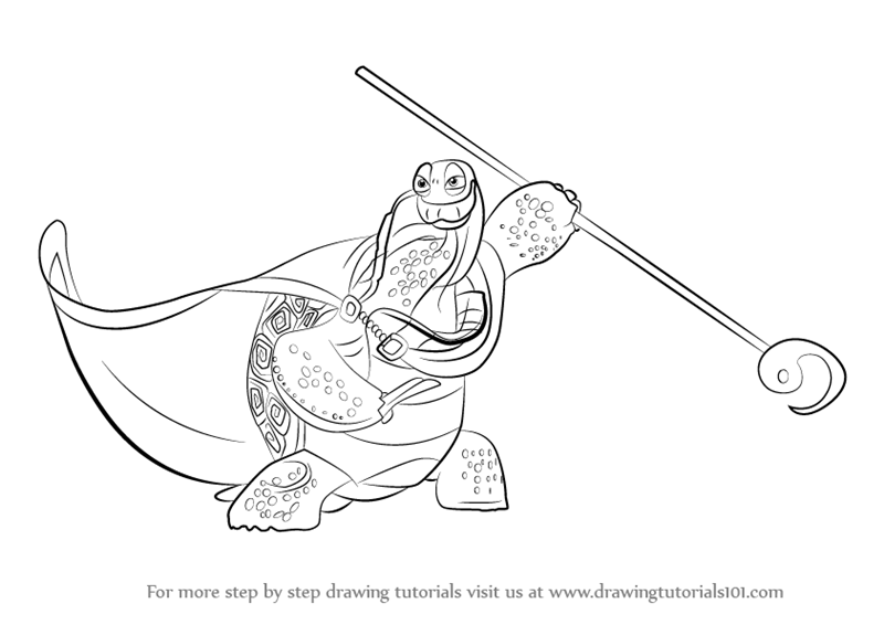 How To Draw Oogway From Kung Fu Panda 3 Drawingtutorials101 Com Kung Fu Panda Kung Fu