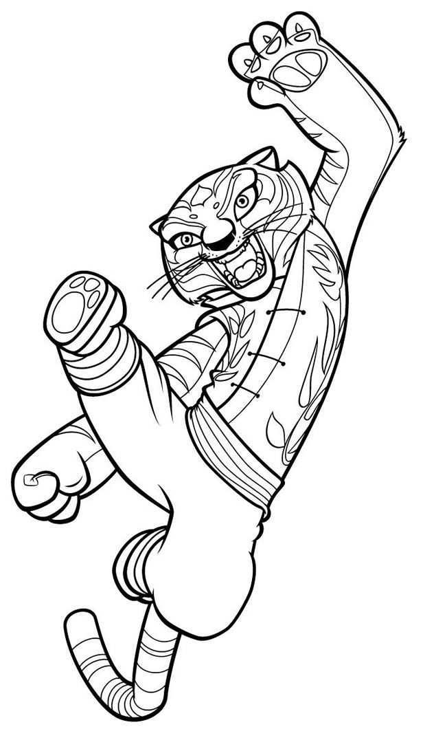 Kung Fu Panda Coloring Pages Tigress Attacking Panda Coloring Pages Coloring Books Ku