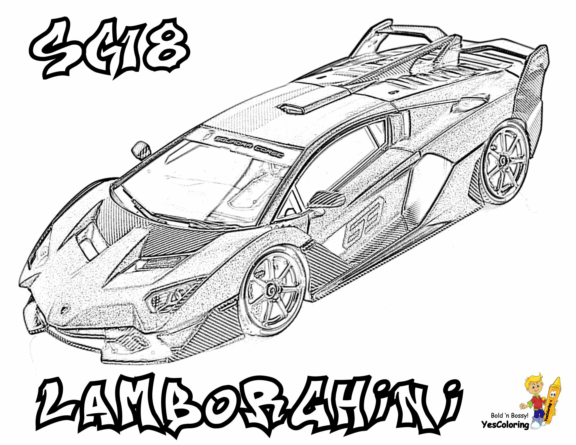Lambourghini Kleurplaat / Kleurplaten Lamborghini Huracan / Kleurplaat