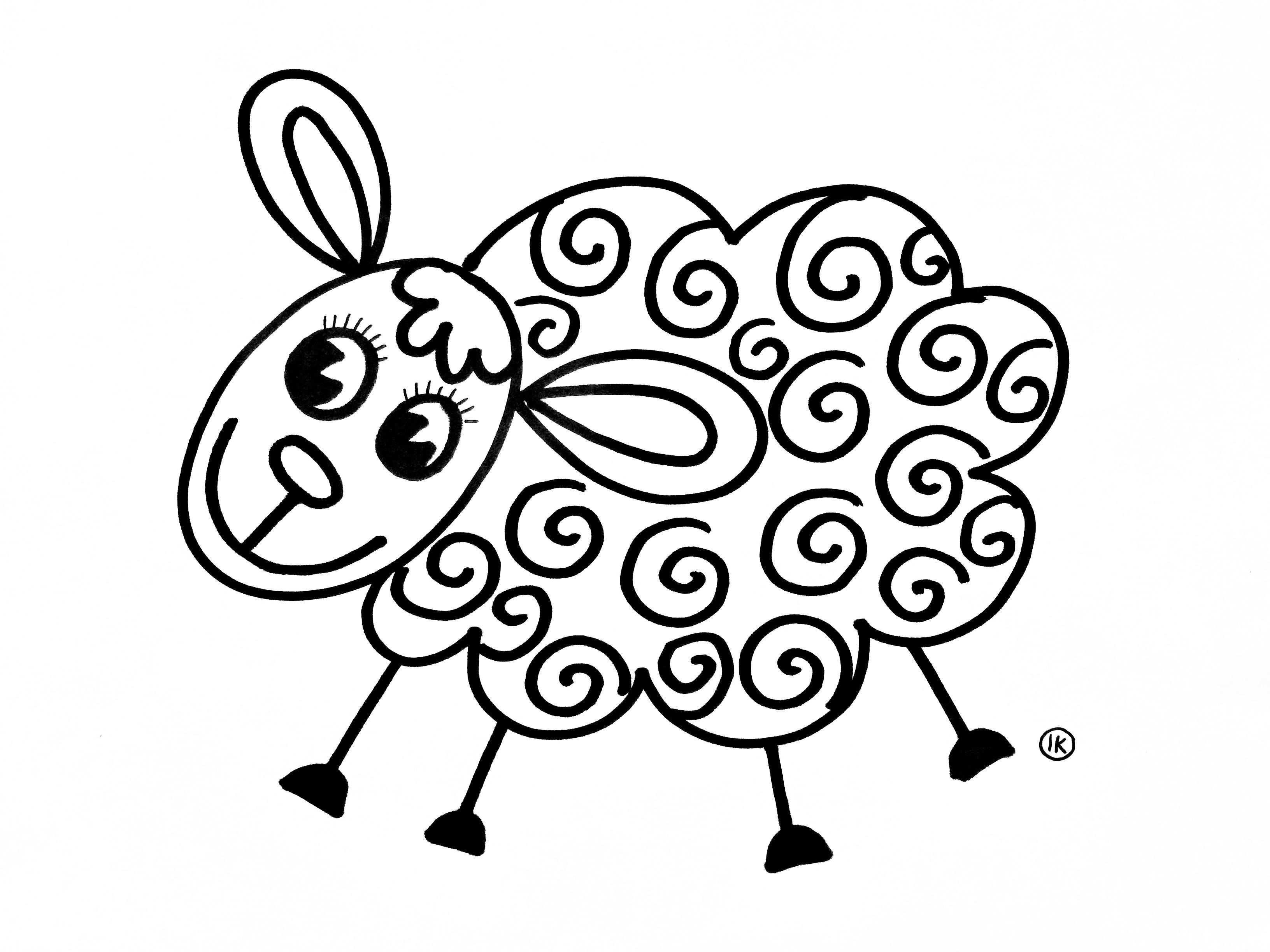 Coloring Sheep Spring Tinkering Creative Coloringpages Coloringpage De Knutseljuf Ede Easy Drawings Sheep And Lamb Embroidery Patterns