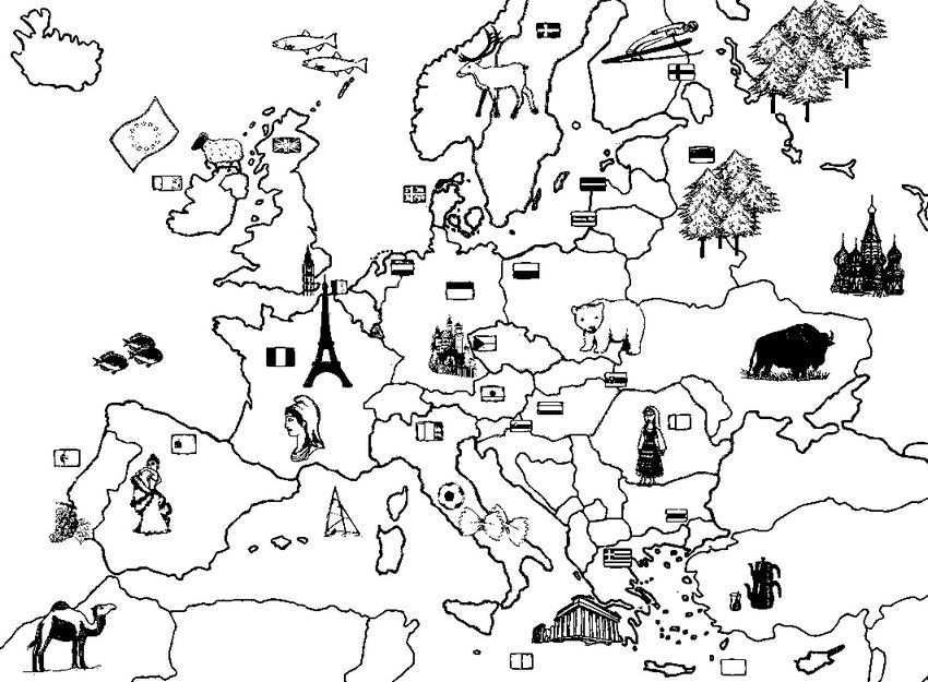 Kleurplaat Europa Aardrijkskunde Boekenweek Thema
