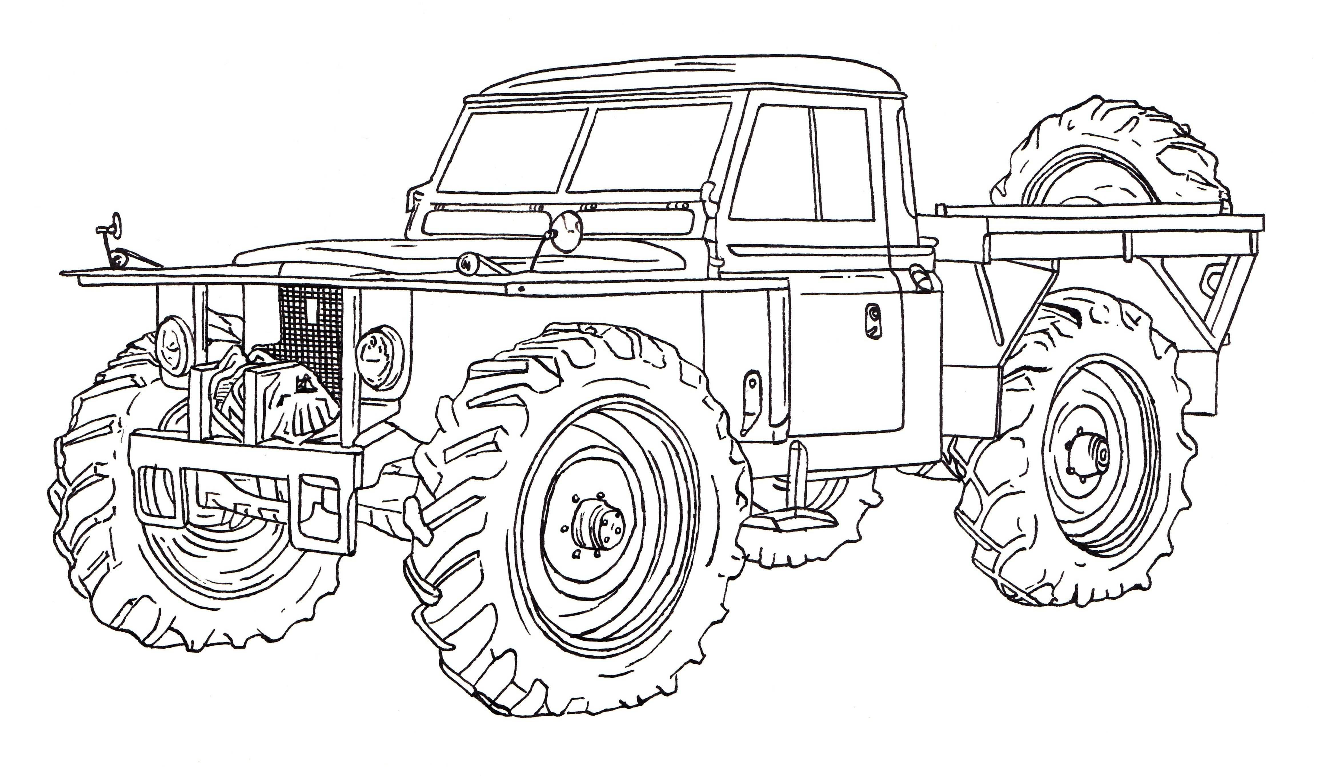 Land Rover Forest Rover Ink Drawing Kleurplaten Tekenen