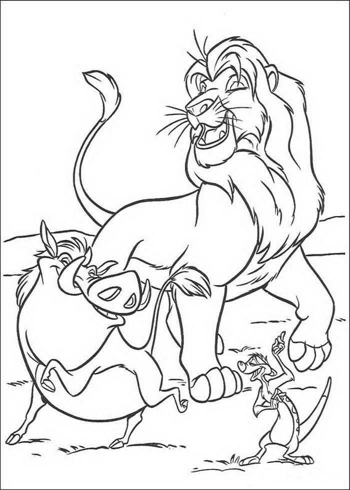 Kleurplaat Lion King Of De Leeuwenkoning Simba Timon En Pumba De Grootste Vrienden Kl