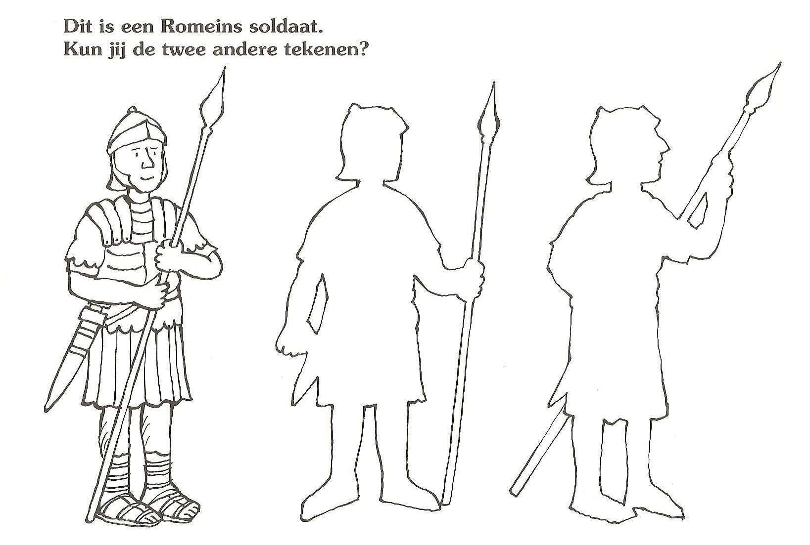Dit Is Een Romeinse Soldaat Kun Jij De Andere Twee Tekenen Romeinse Soldaten Romeinse