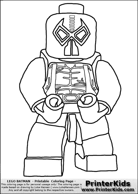 Color Pages For Batman S Villians Lego Lego Batman Bane Printable Coloring Page Color