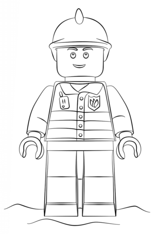 Lego Fireman Coloring Page Lego Coloring Pages Lego Coloring Lego Pictures