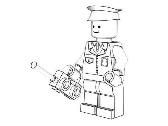 Police Coloring Pages To Print 3d Lego Models Colouring Lego City Policeman Downloads