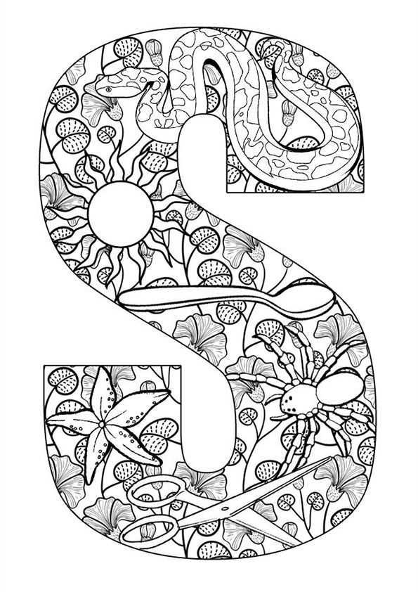 Kleurplaat Volwassenen Letters Gratis Printen En Downloaden Coloring Page Adults Free