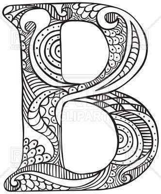Hand Drawn Capital Letter B 127134 Download Royalty Free Vector Clipart Eps Coloring