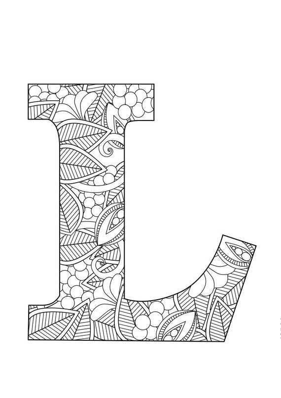 Letter L Floral Fancy Letters Coloring Letters Lettering Alphabet