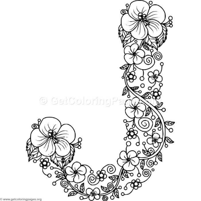 Download This For Free Floral Alphabet Letter J Coloring Pages Coloring Coloringbook