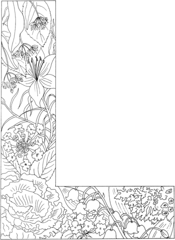 Letter L With Plants Coloring Page From English Alphabet With Plants Category Select