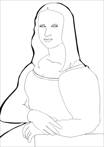 Mona Lisa By Leonardo Da Vince Coloring Page From Leonardo Da Vinci Category Select F