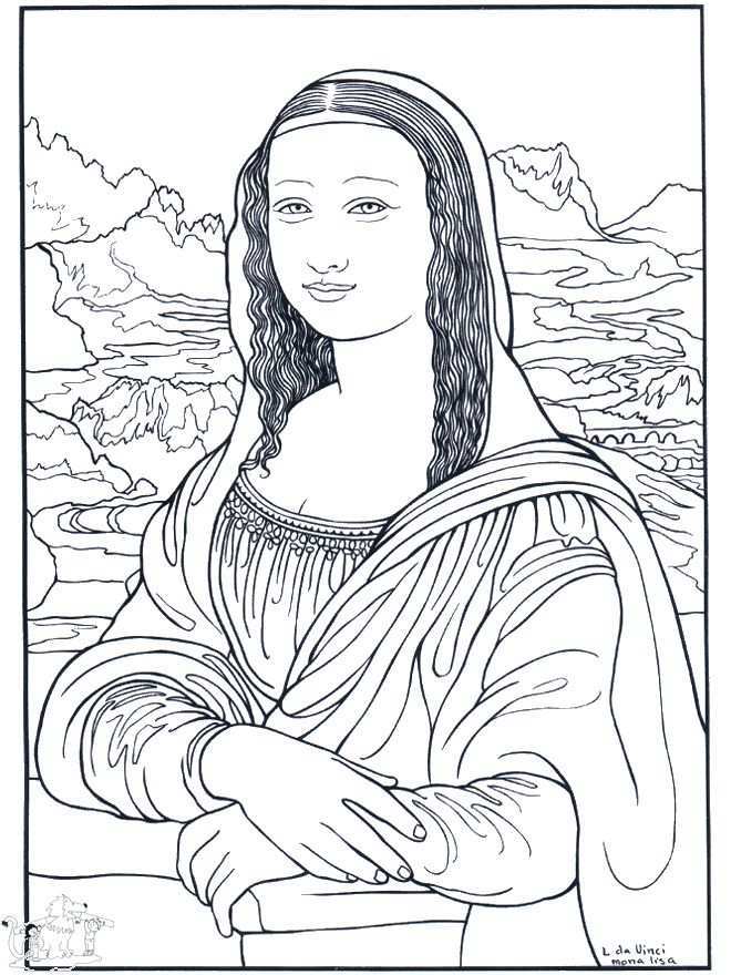 Mona Lisa Da Vinci Art Art Coloring Pages