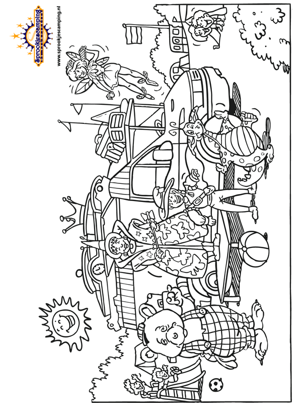 Kleurplaat Sprookjescamping Sprookjesbus Kleurplaten Nl Kleurplaten