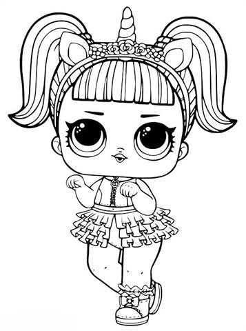 Kids N Fun Com 30 Coloring Pages Of L O L Surprise Dolls Unicorn Coloring Pages Merma