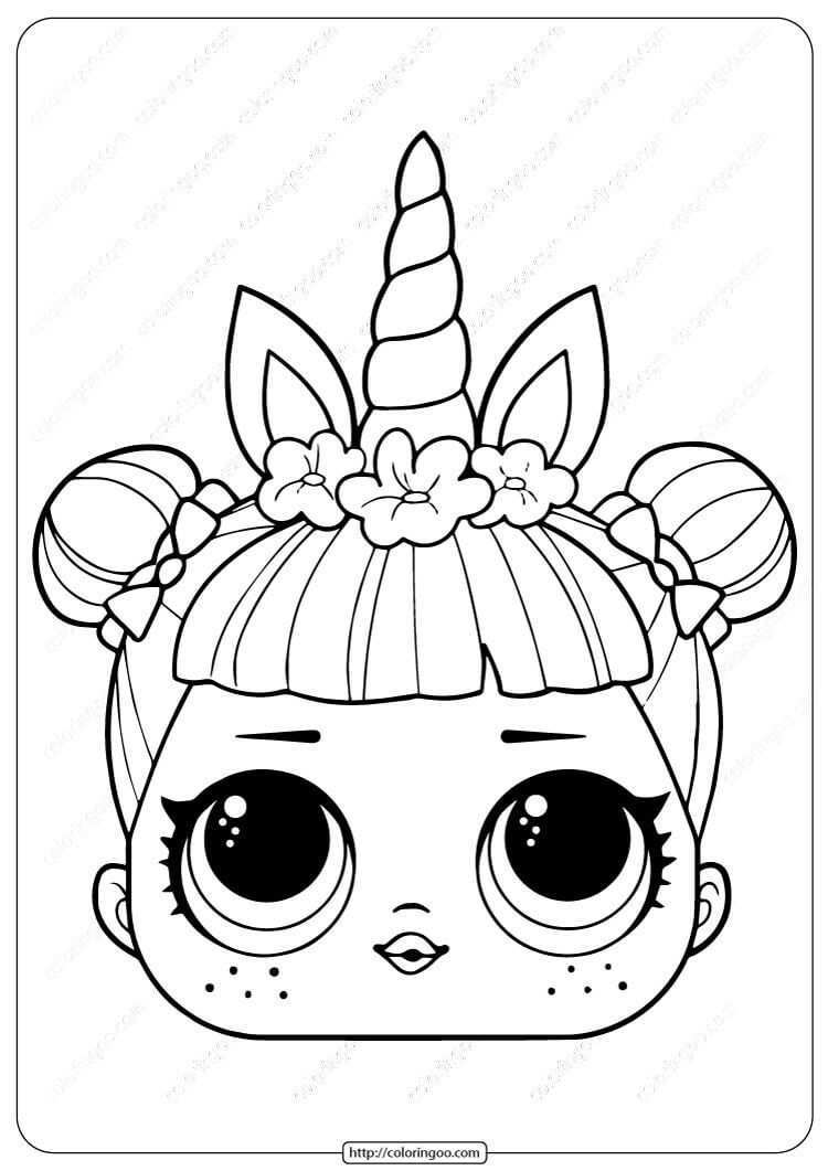 Lol Surprise Unicorn Mask Coloring Unicorn Coloring Pages Doll Drawing Kitty Coloring