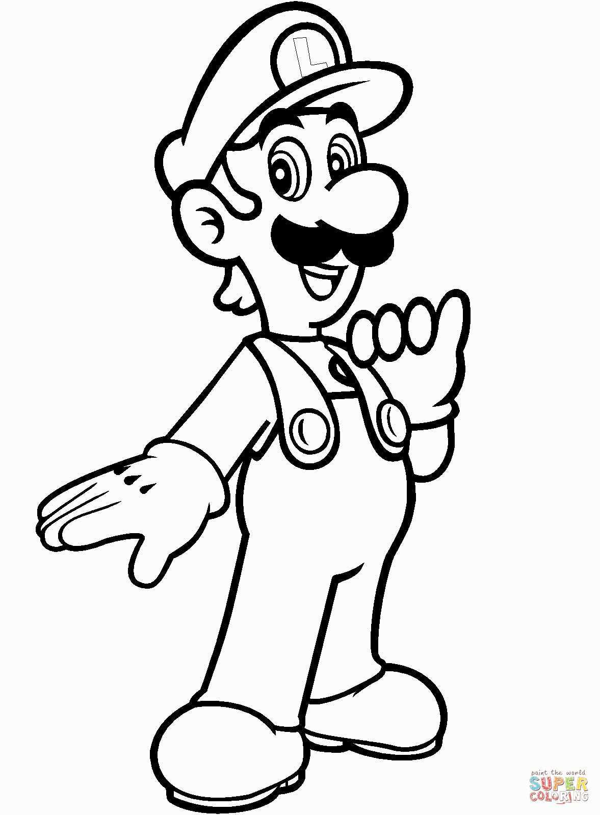 Mario Coloring Pages Printable Luxury Luigi From Mario Bros Coloring Page Super Mario