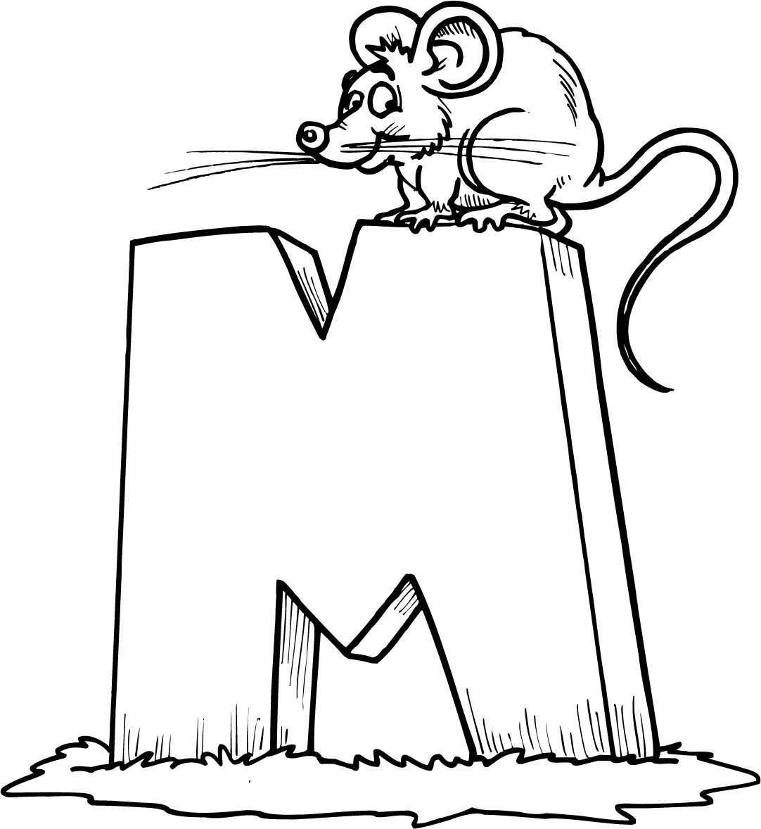 Coloring Sheet Of A Letter M Alfabet Kleurplaten Thema