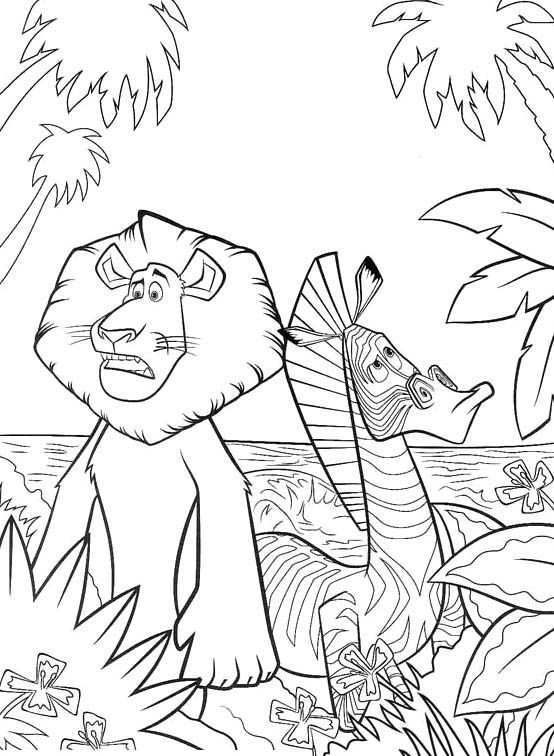 Pictures Alex With Marty Madagascar Coloring Pages Animal Coloring Pages Coloring Pag