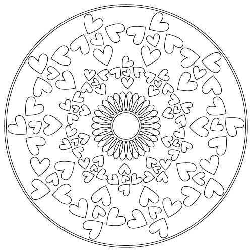 Heart Mandala Non Commercial Use Only Mandala Coloring Pages Mandala Coloring Colorin