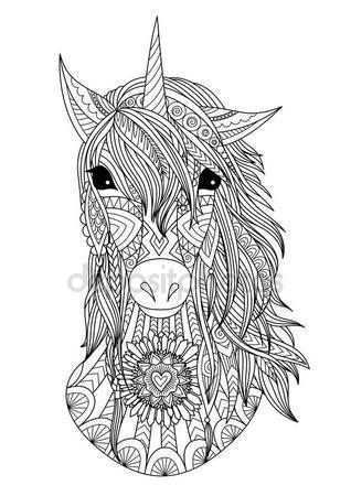 Image Result For Como Dibujar La Cabeza De Un Unicornio Paso A Paso Mandala Kleurplat