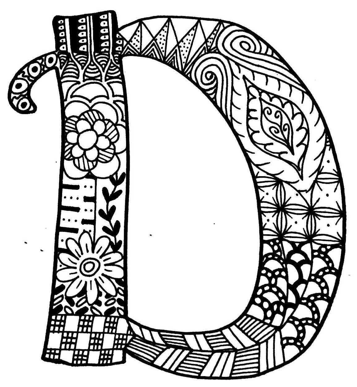 Letter D Mandala Art Lesson Mandala Drawing Doodle Lettering