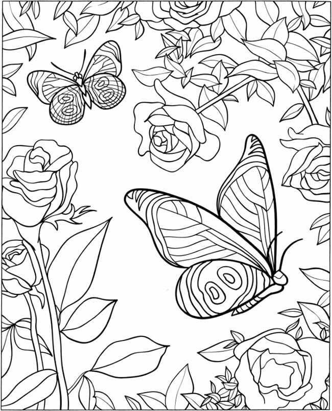 Coloring Page Butterfly Coloring Page Flower Coloring Pages Designs Coloring Books