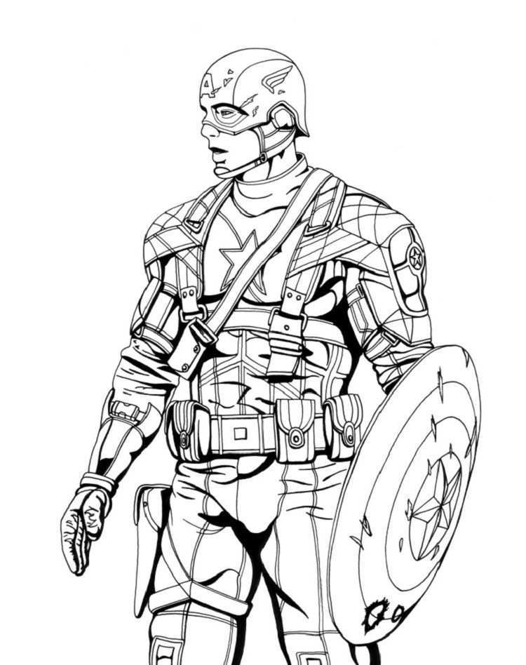 Captain America Coloring Pages Invinity War Captain America Coloring Pages Avengers C