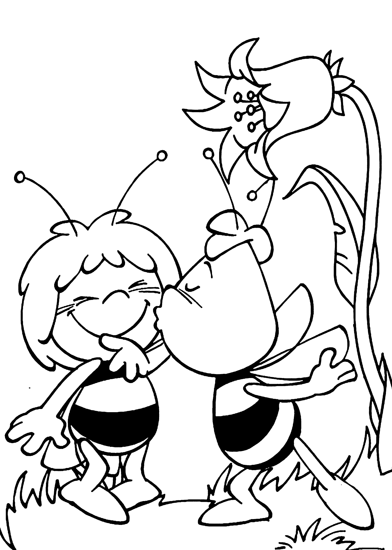 Maya The Bee Coloring Pages For Kids Kiss Printable Free Bee Coloring Pages Cartoon C