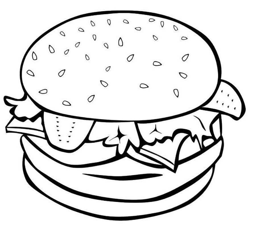 Food Hamburger Coloring Pages For Kids Yg Printable Food Coloring Pages For Kids Food