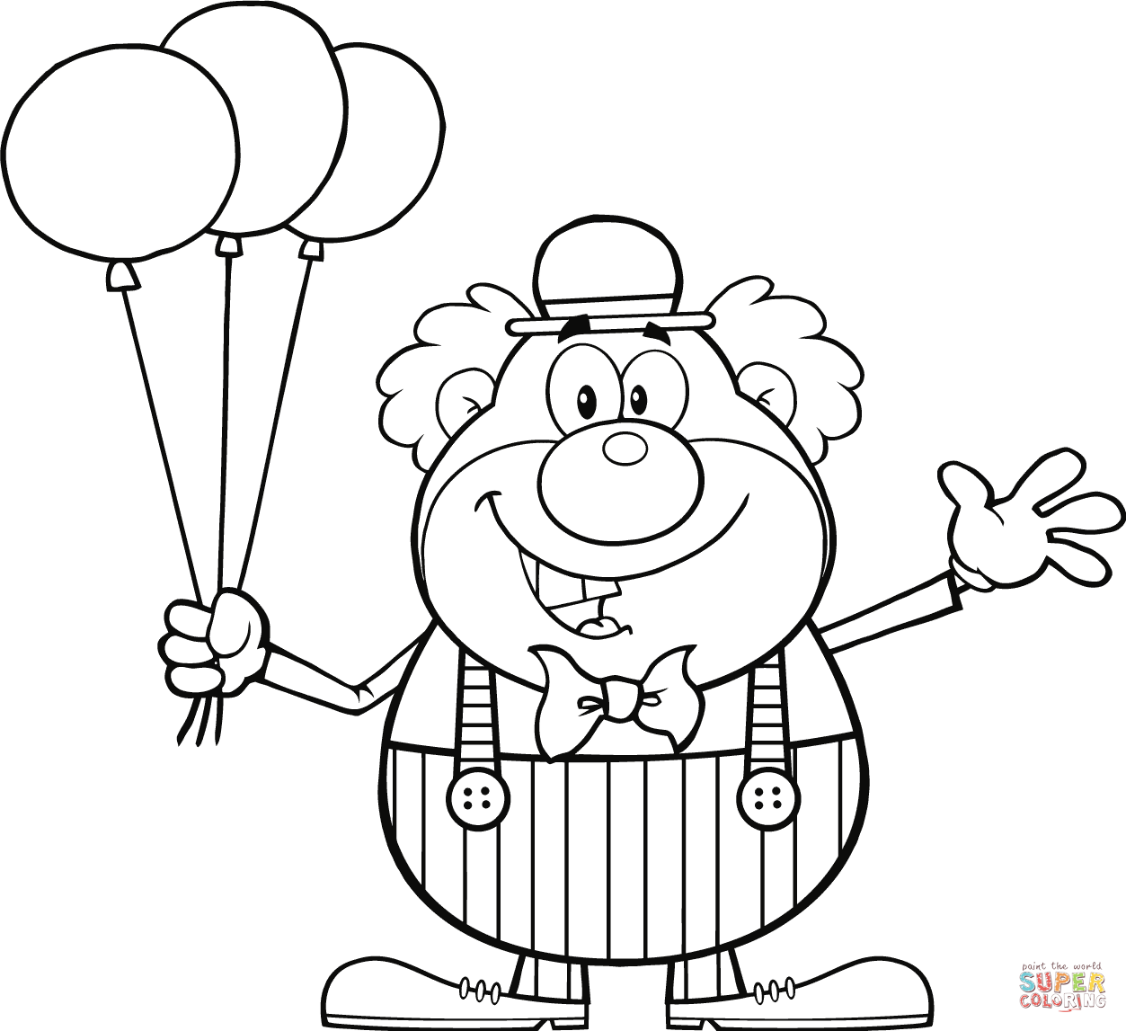 Clown With Balloons Coloring Page Free Printable Coloring Pages Coloring Pages Free P