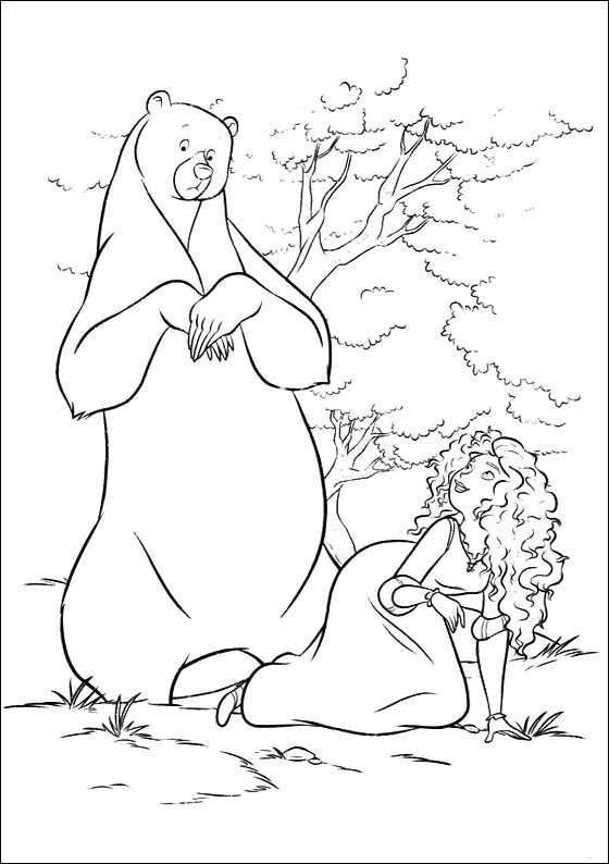 Merida Met Great Bear Coloring Pages Disney Kleurplaten Kleurplaten Kleuren