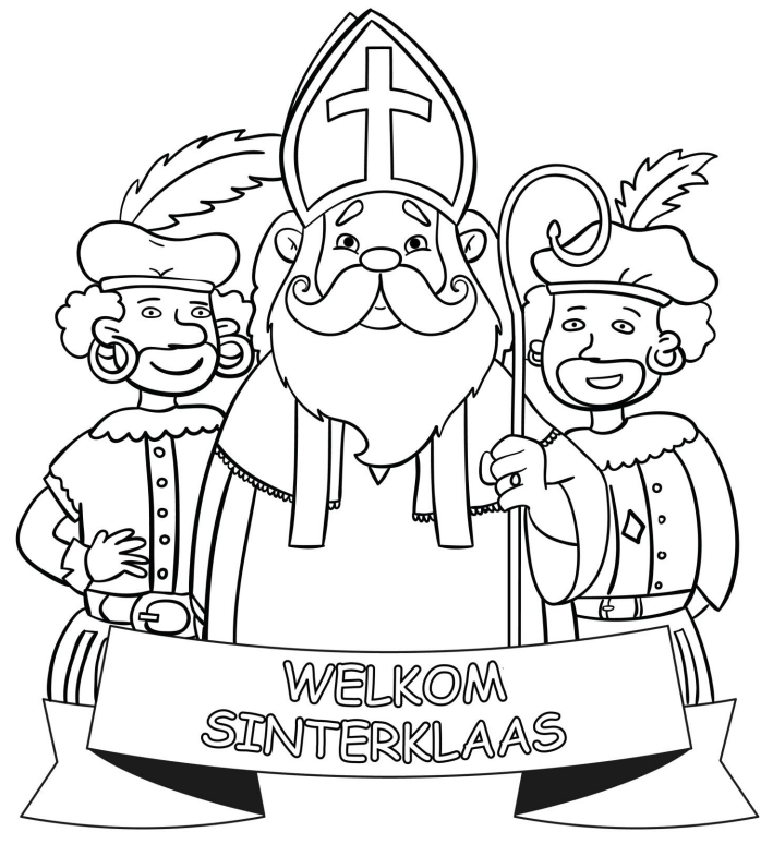 Download Of Print Hier Je Sinterklaas Kleurplaat Dit Is De Tekening Die Ook Op Het T