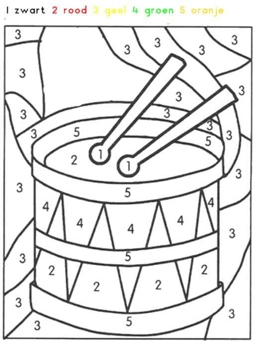 Kleurplaat Op Nummer Muziek Werkbladen Muziek Muziekactiviteiten