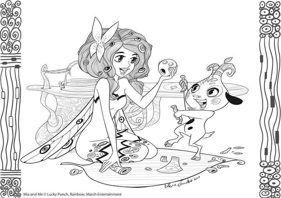 Mia And Me To Download For Free Beautiful Mia And Me Coloring Page To Print And Color