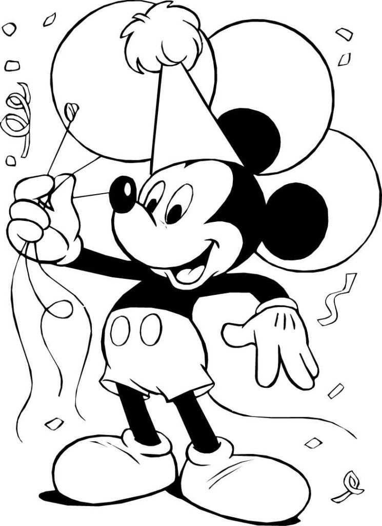Mickey Mouse S Birthday Coloring Pages Kerstkleurplaten Kleurplaten Voor Kinderen Gra